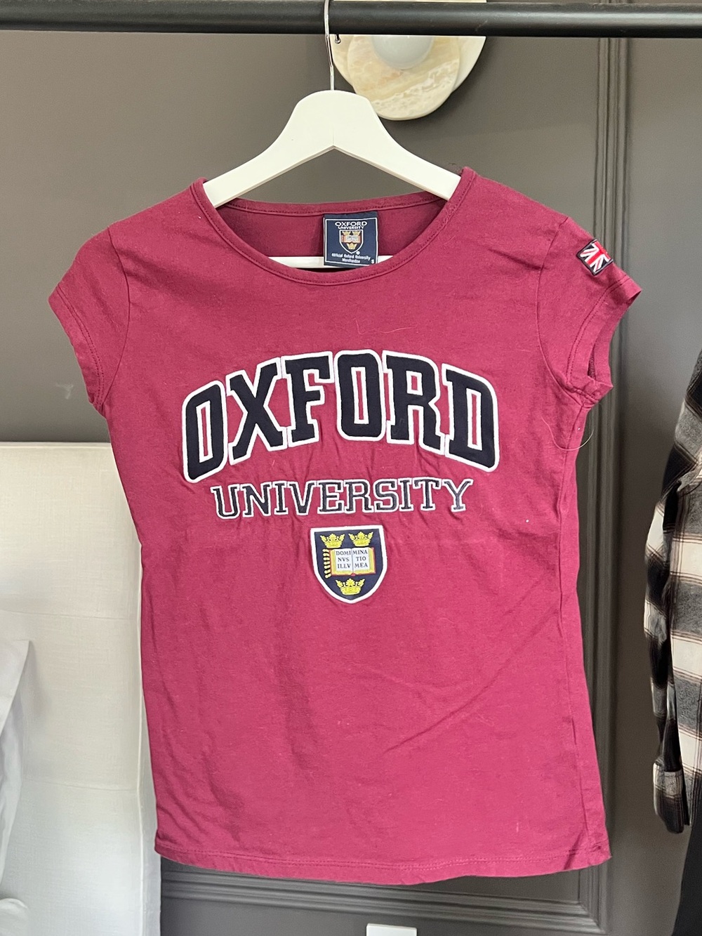 Oxford University Women's Short Sleeve Tee - Burgundy